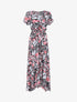 Robe longue fleurie manches courtes - Noir - 1