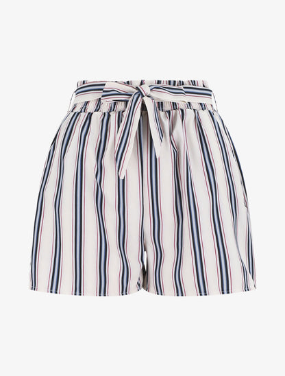Short fluide à imprimé rayures - Blanc - 1