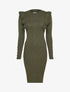 Robe côtelée à épaules volantées - Kaki - 5