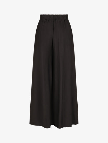 Pantalon ample taille haute élastiquée - Noir - 2