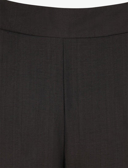 Pantalon ample taille haute élastiquée - Noir - 3