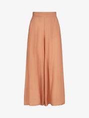 Pantalon ample taille haute élastiquée - Saumon - 1