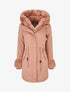 Parka uni à fourrure synthétique amovible - Rose - 1