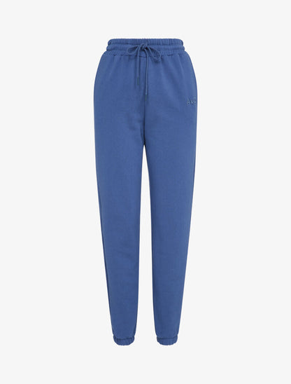 Jogging uni à broderie - Bleu - 4