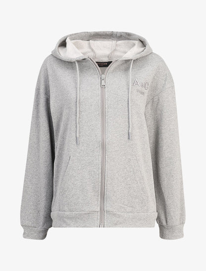 Sweat à capuche zippé - Gris chiné - 1