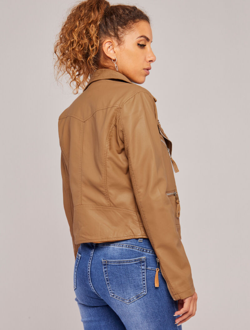 Perfecto court en simili - Camel - 5