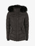 Doudoune fourrée à coutures en V - Noir - 1