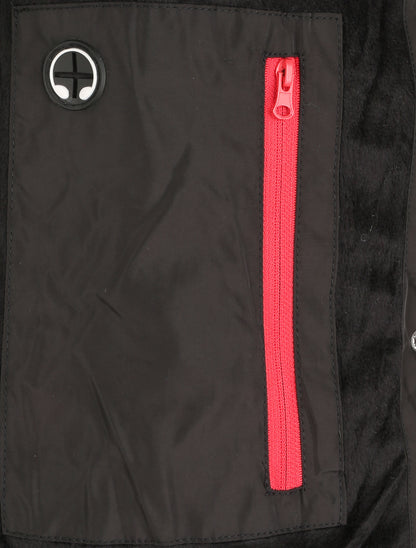 Doudoune fourrée à coutures en V - Noir - 3