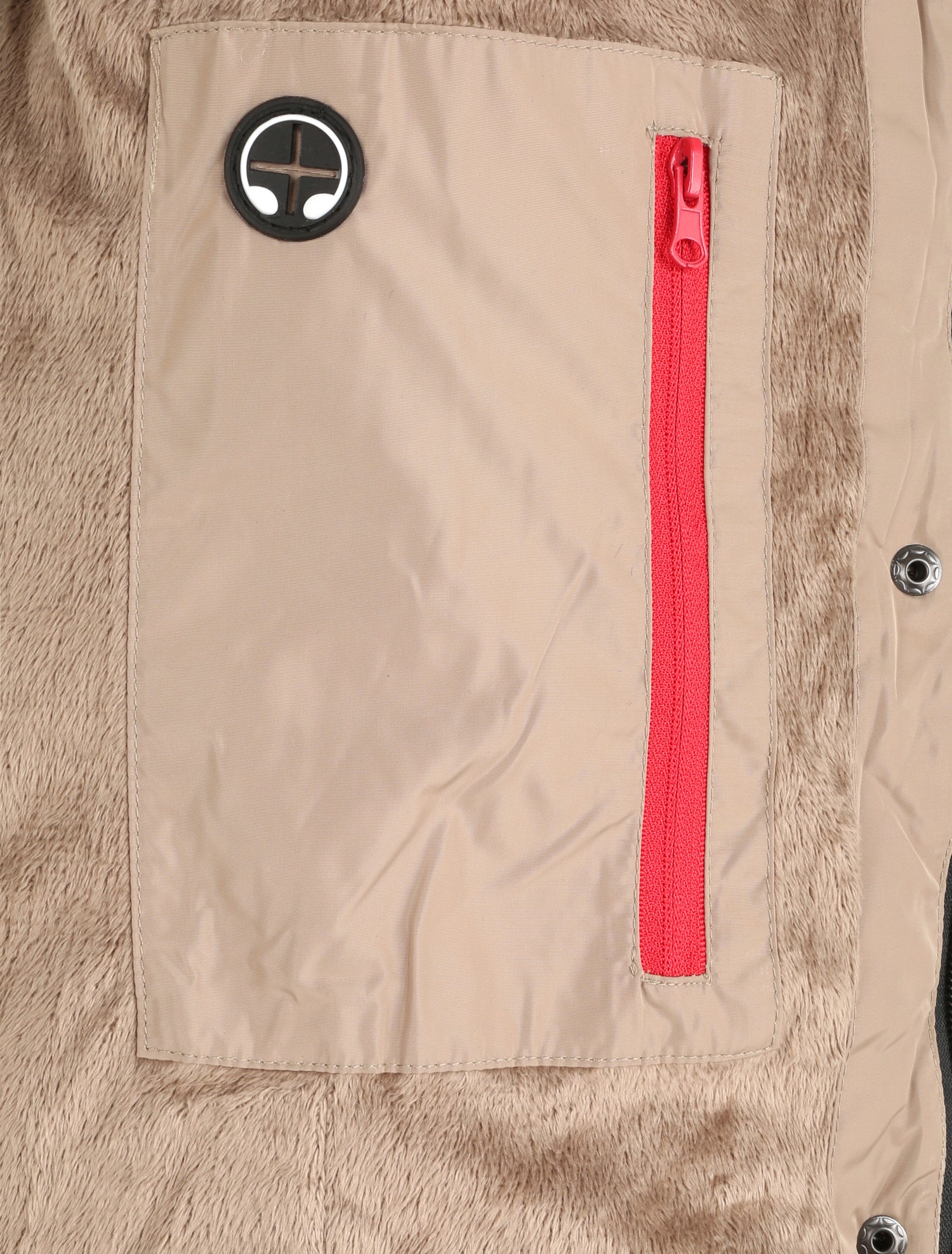 Doudoune fourrée à coutures en V - Beige - 3