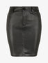 Jupe taille standard ajustée en simili - Noir - 1