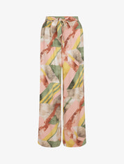 Pantalon wide leg imprimé géométrique - Rose - 1