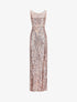 Robe longue fendue à sequins et décolleté dans le dos - Champagne - 4