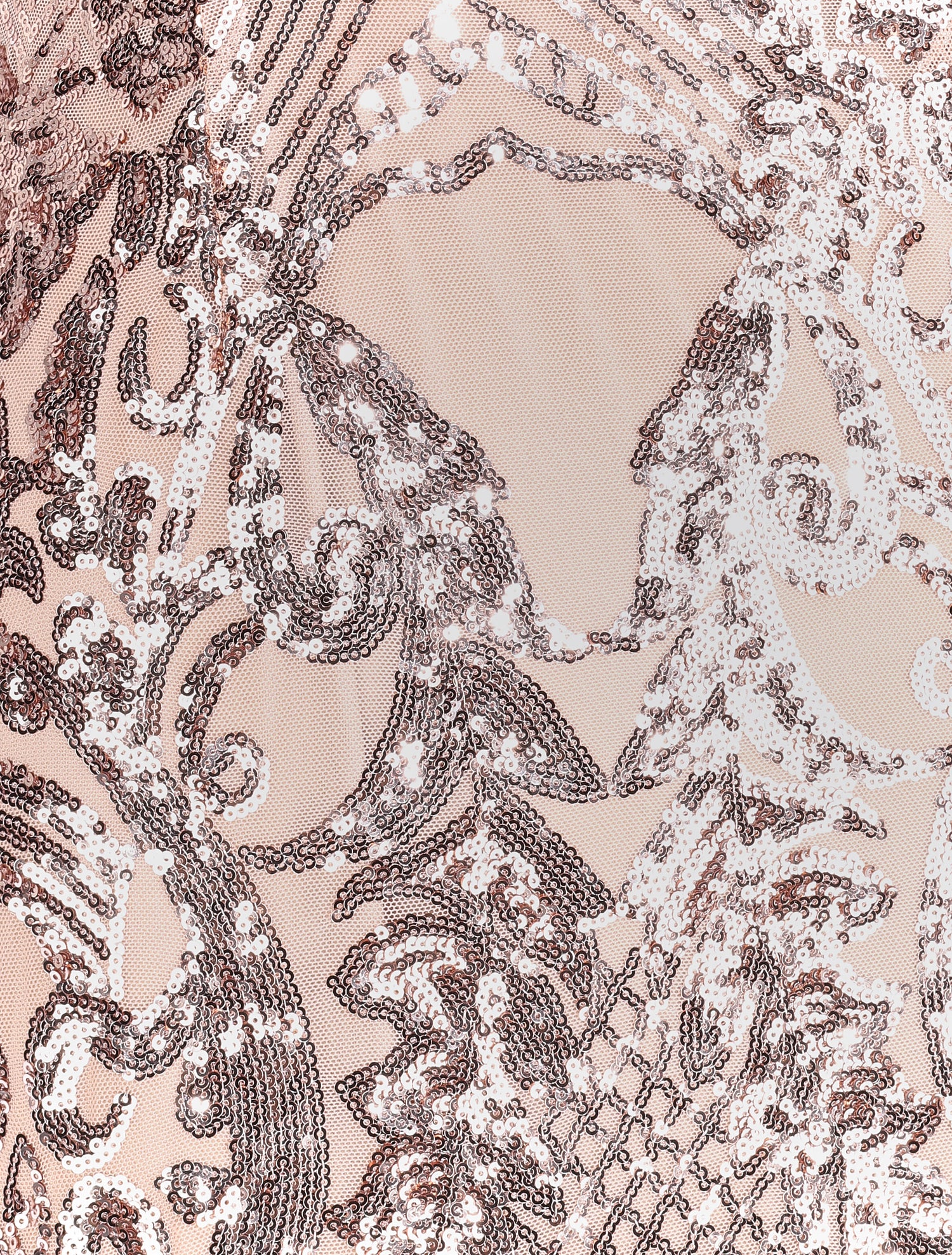 Robe longue fendue à sequins et décolleté dans le dos - Champagne - 3