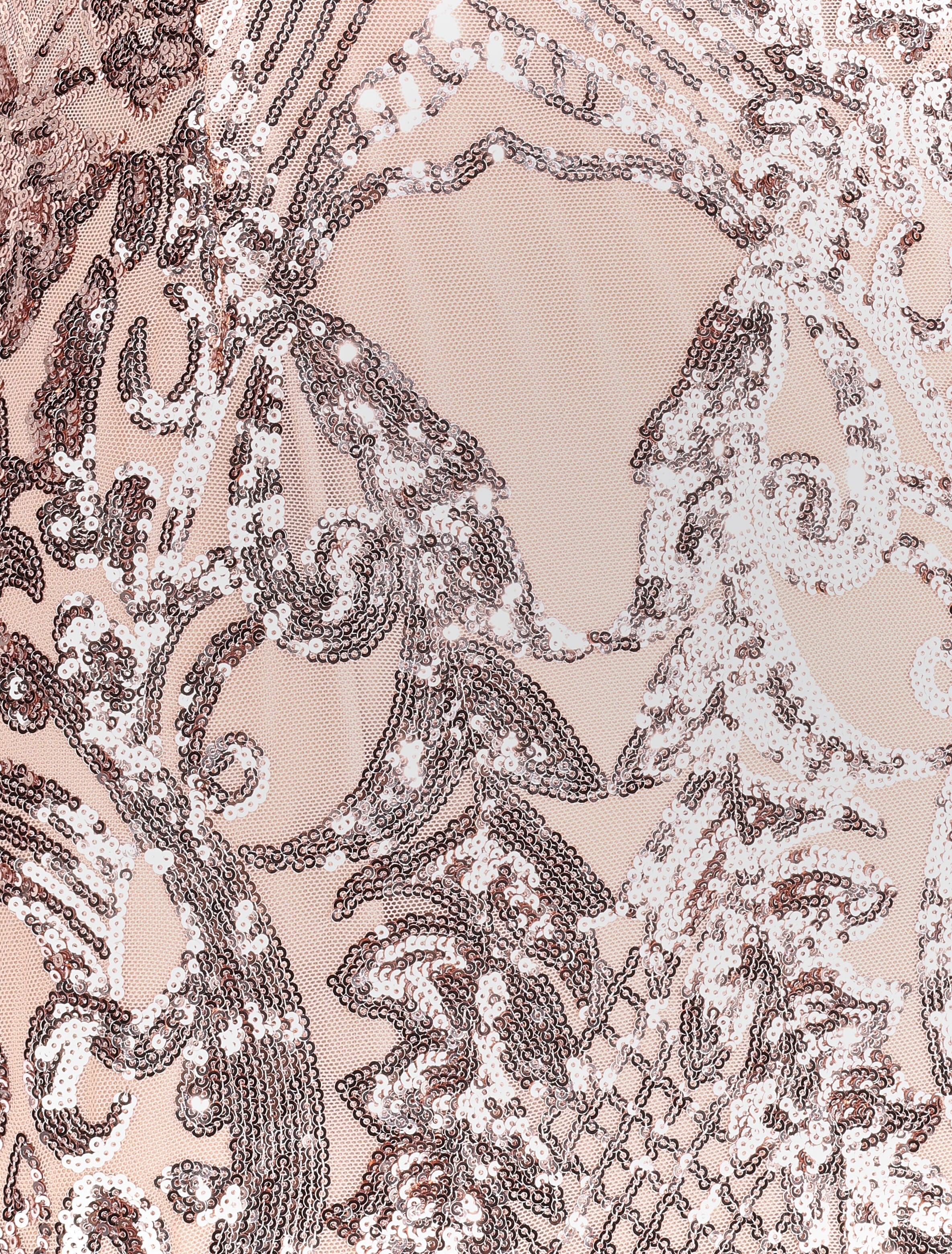 Robe longue fendue à sequins et décolleté dans le dos - Champagne - 3