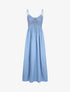 Robe longue denim à buste crochet - Bleu clair - 1