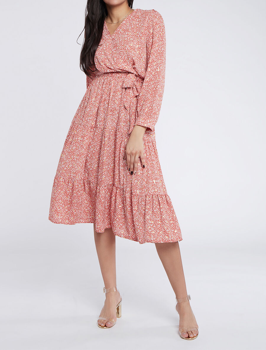 Robe longue patineuse imprimé fleurs d&