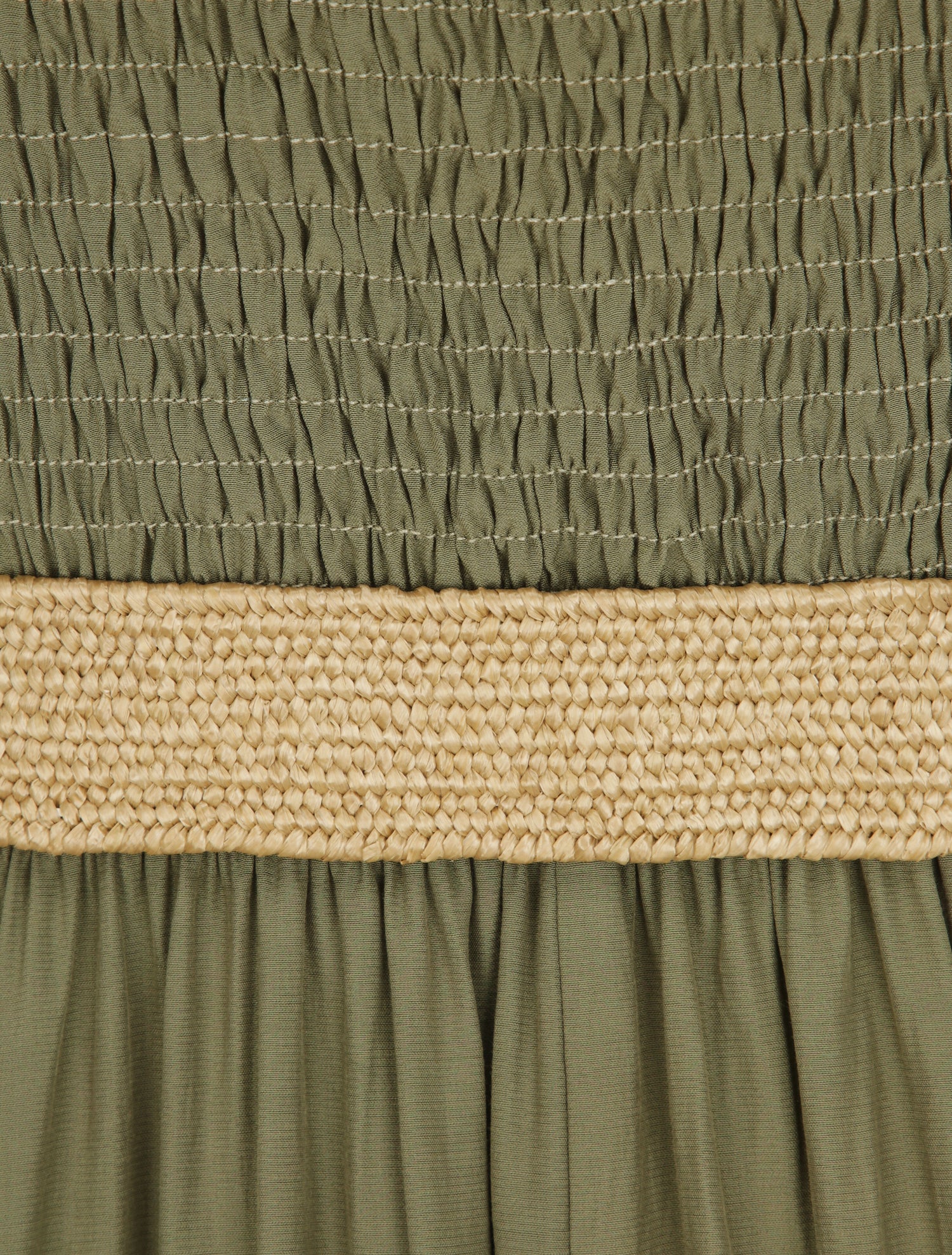 Robe longue unie à bretelles fines - Kaki - 3