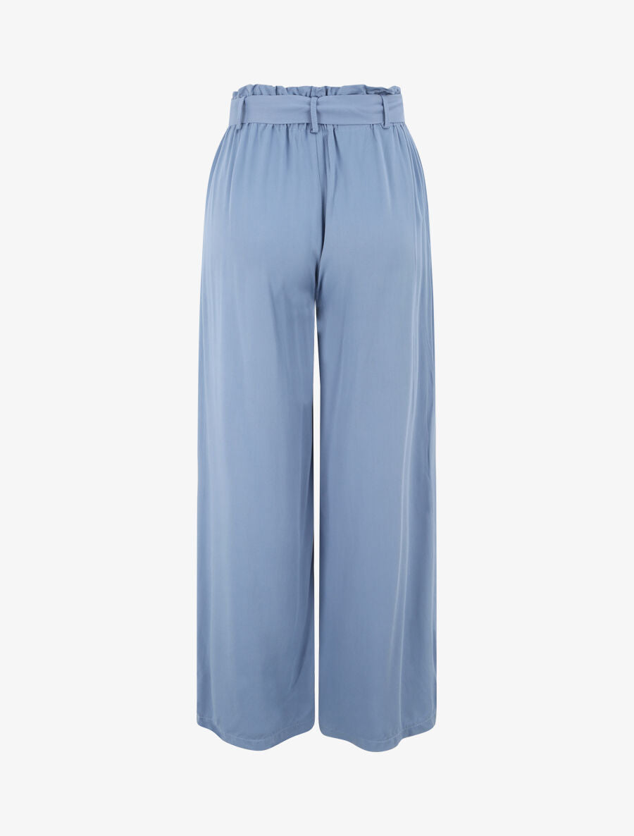 Pantalon fluide uni - Bleu ciel - 2
