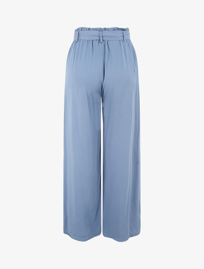 Pantalon fluide uni - Bleu ciel - 2