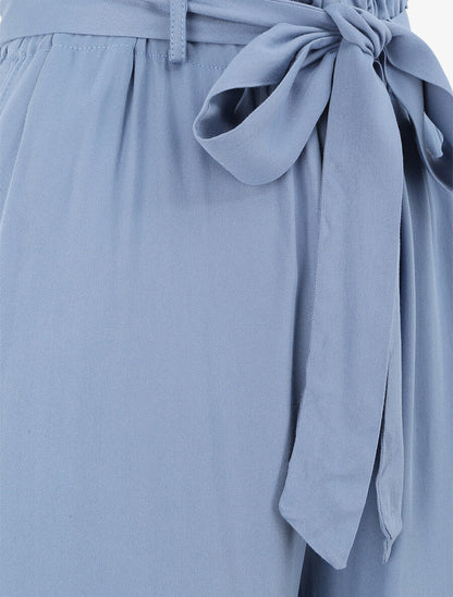 Pantalon fluide uni - Bleu ciel - 3