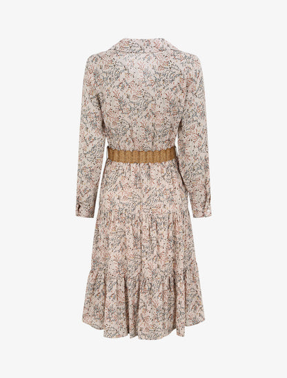 Robe longue à imprimé fleurs des champs - Beige - 2