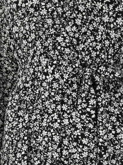 Robe longue à imprimé multi-fleurs - Noir - 3