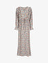 Robe longue évasée à volants imprimé fleurs des champs - Bleu ciel - 4