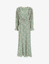 Robe longue évasée à volants imprimé fleurs des champs - Vert - 1