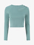 Crop top côtelé unie - Vert d&