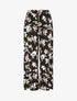 Pantalon ample imprimé été fleuri - Noir - 1