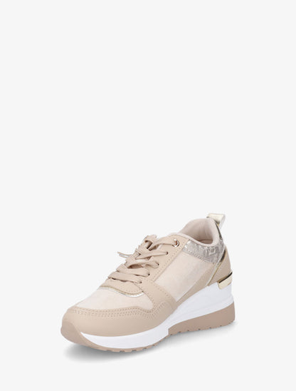 Baskets compensées à zip - Beige - 3