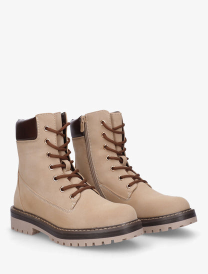 Bottines montantes et zippées - Beige - 4