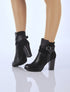 Bottines à empiècement stylisé effet python - Noir - 1