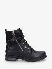 Bottines bi-matière à contrefort python - Noir - 1