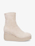 Bottines compensées en suédine et souples - Beige - 1