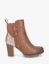 Bottines en simili et sequins - Camel - 1