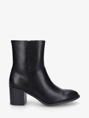 Bottines en simili à talon bloc - Noir - 1