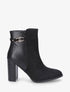 Bottines en suédine et contrefort en python - Noir - 1