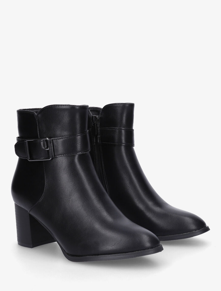 Bottines en simili sanglées - Noir - 4