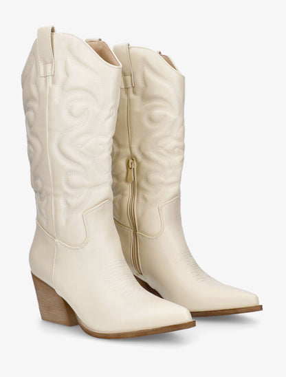 Bottes style santiags - Beige - 4