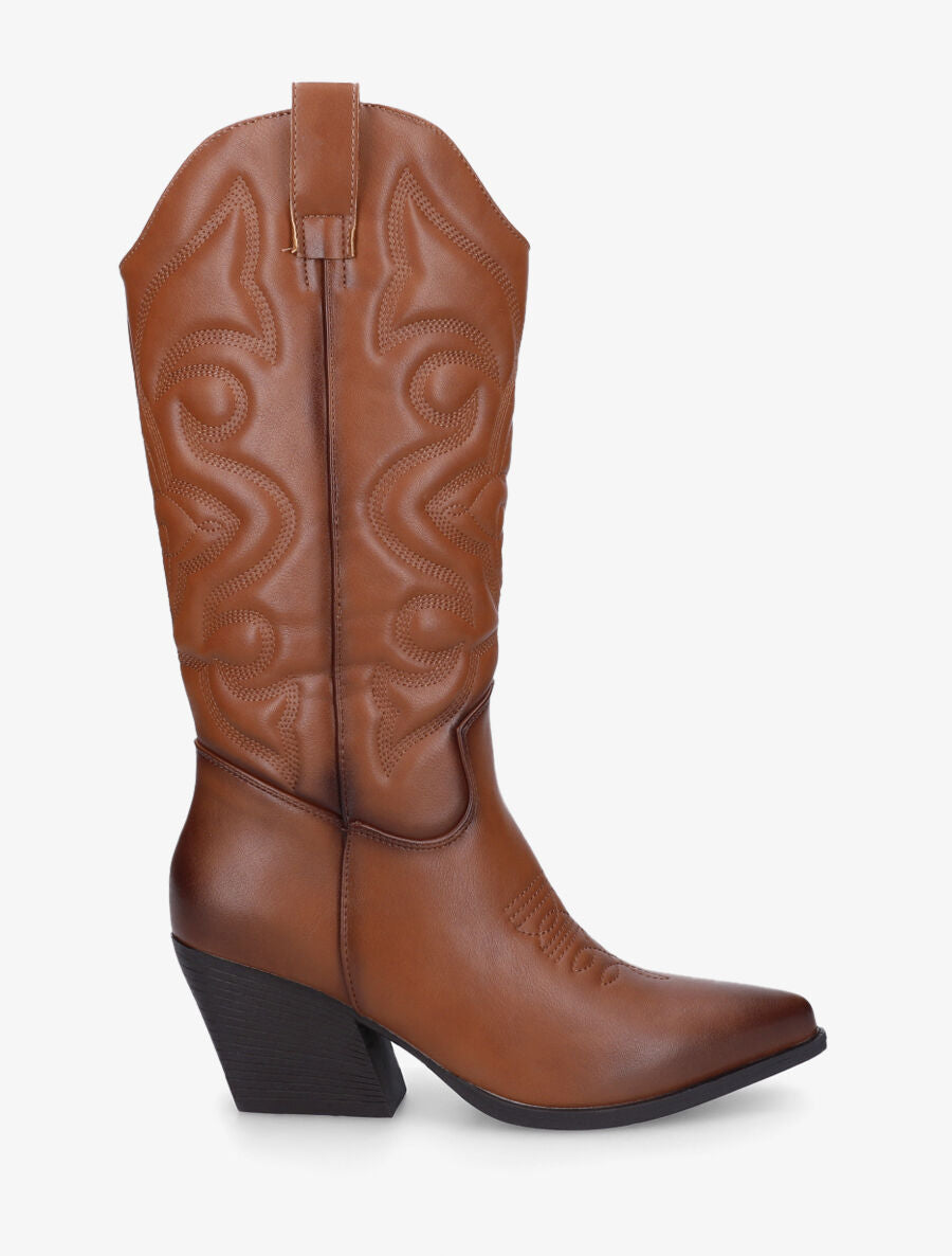 Bottes style santiags - Camel - 1