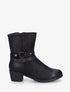 Bottines froncées en simili - Noir - 5