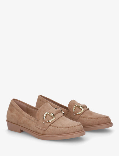 Mocassins unis en suédine - Taupe - 4