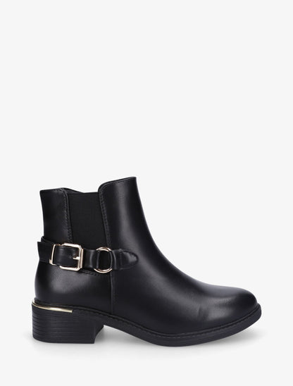 Bottines élastiquées et métal au talon - Noir - 5