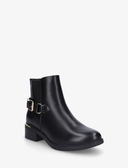 Bottines élastiquées et métal au talon - Noir - 2