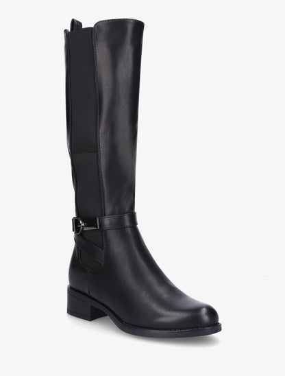 Bottes cavalières en simili - Noir - 2