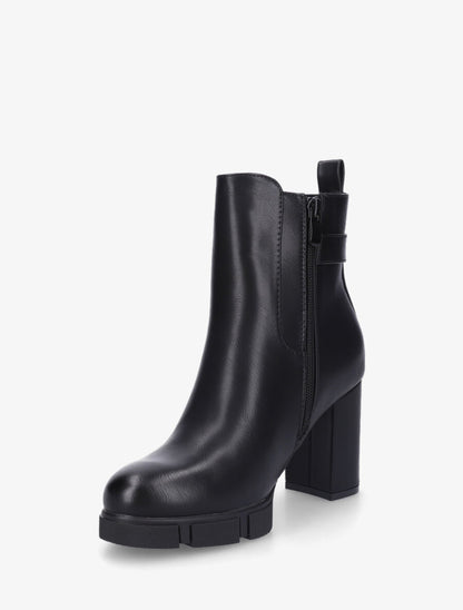 Bottines élastiquées à talon - Noir - 4