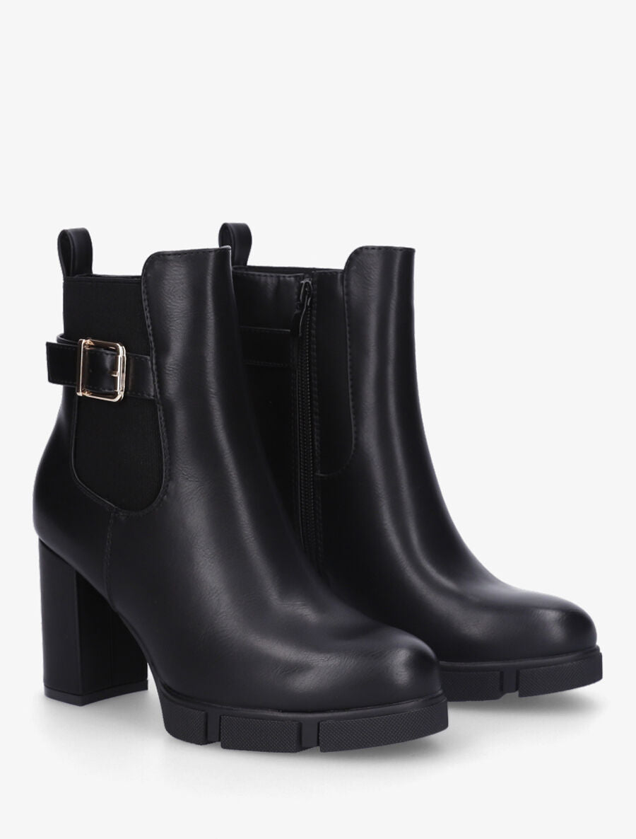 Bottines élastiquées à talon - Noir - 5