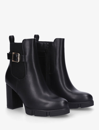 Bottines élastiquées à talon - Noir - 5