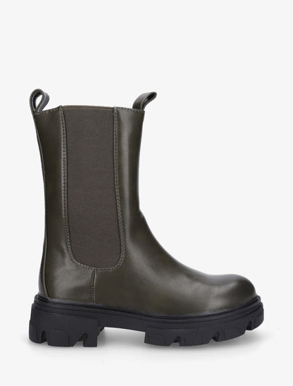 Bottines montantes élastiquées - Kaki - 1